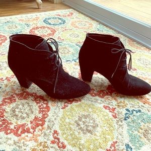 Black Suade Bootie Boot Heels